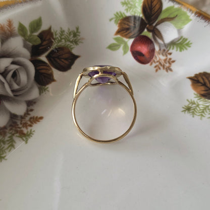Vintage 14k gouden ring alexandriet