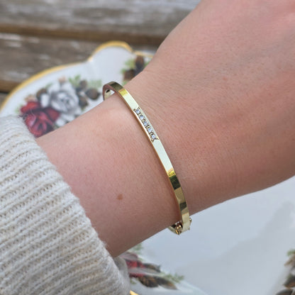 Vintage 14k gouden bangle armband met 5 diamanten