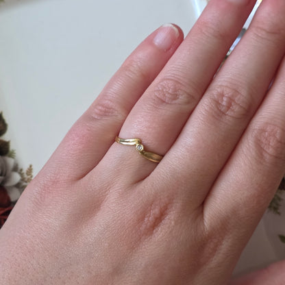 Vintage 14k gouden ring diamant 0.02ct