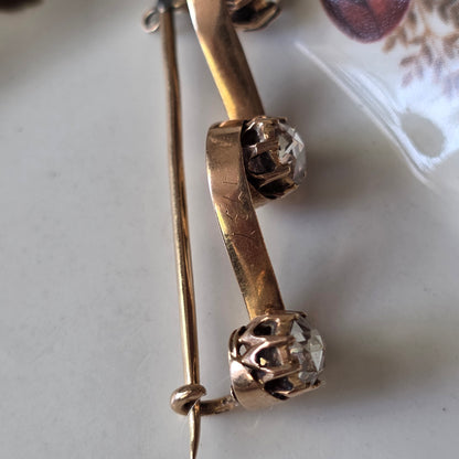 Antieke 14k gouden roosdiamant broche uit 1737