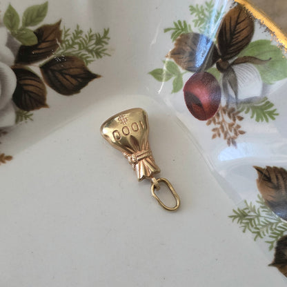 Vintage 14k gold pendant money bag