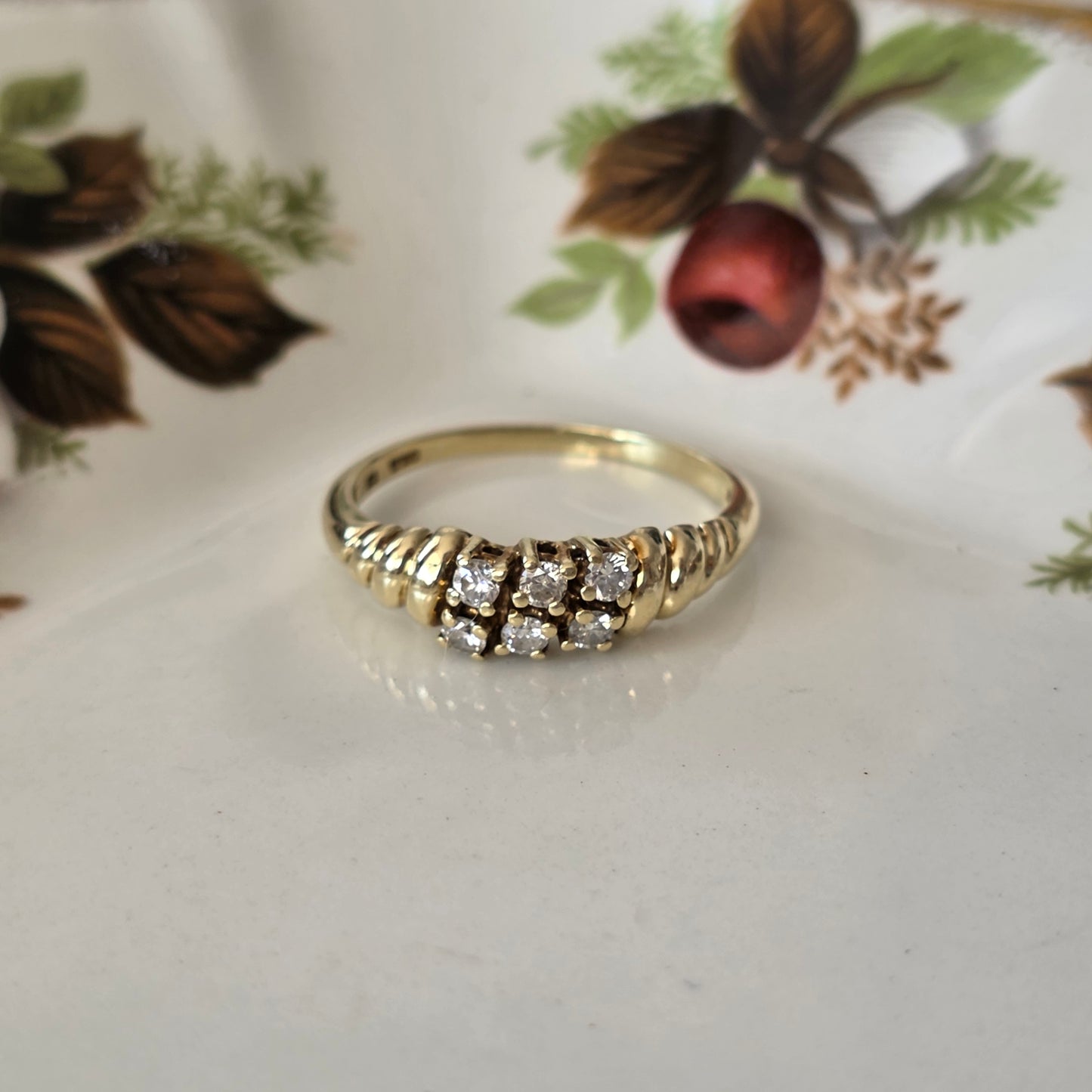 Vintage 14k gouden ring diamant 0.21ct