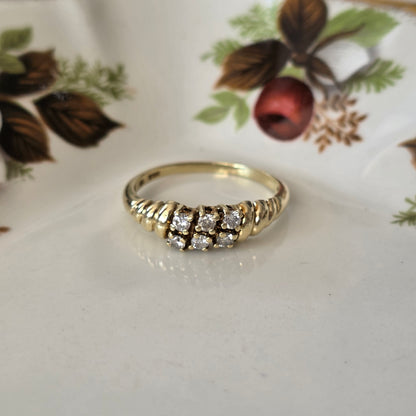Vintage 14k gouden ring diamant 0.21ct