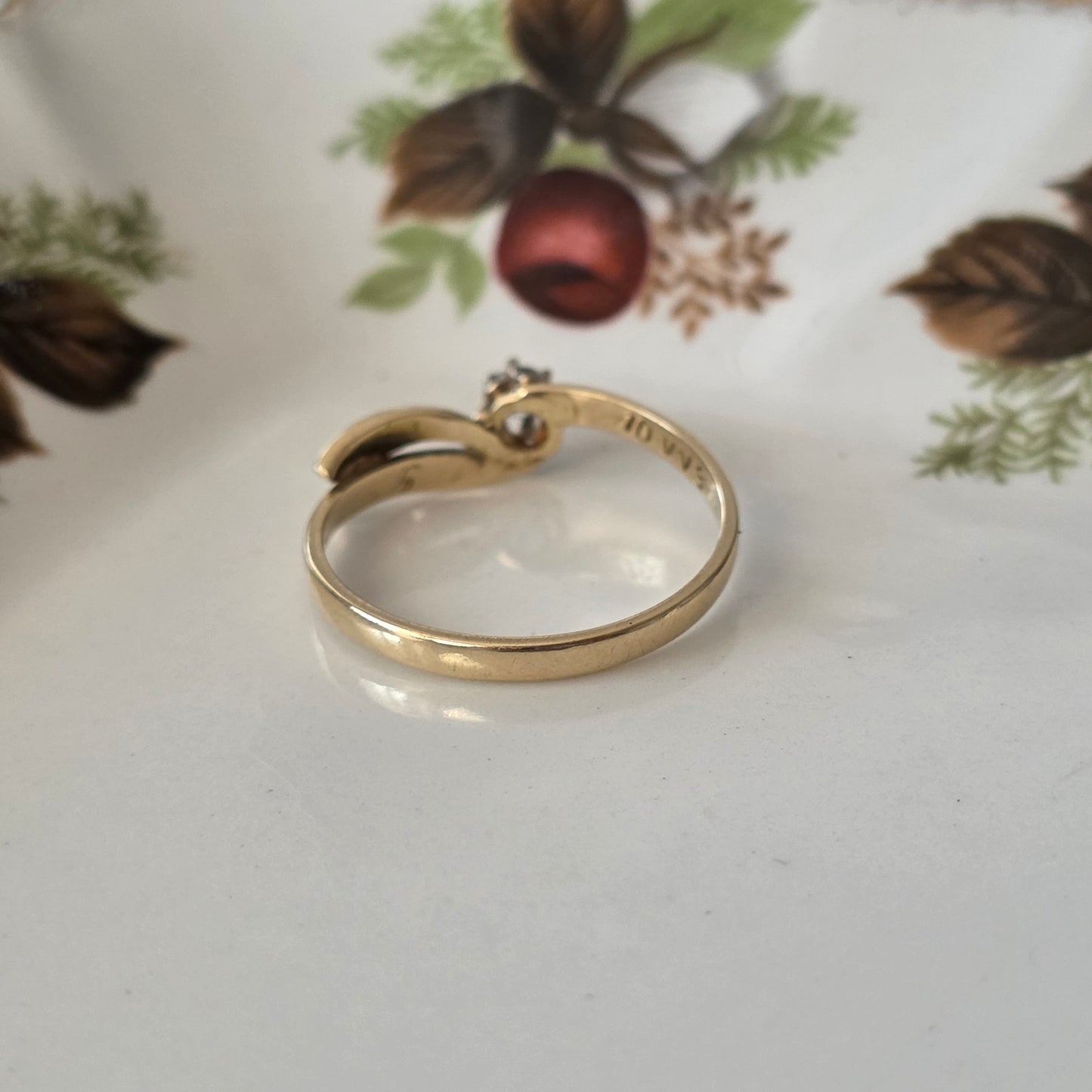 Vintage 14k gouden ring diamant 0.1ct