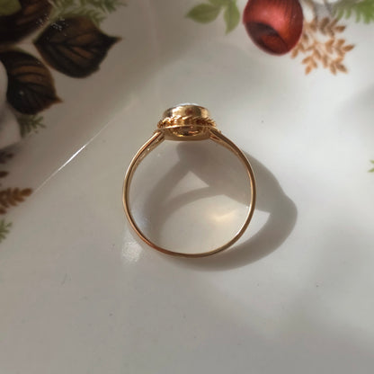 Vintage 18k ring met blauwe camee