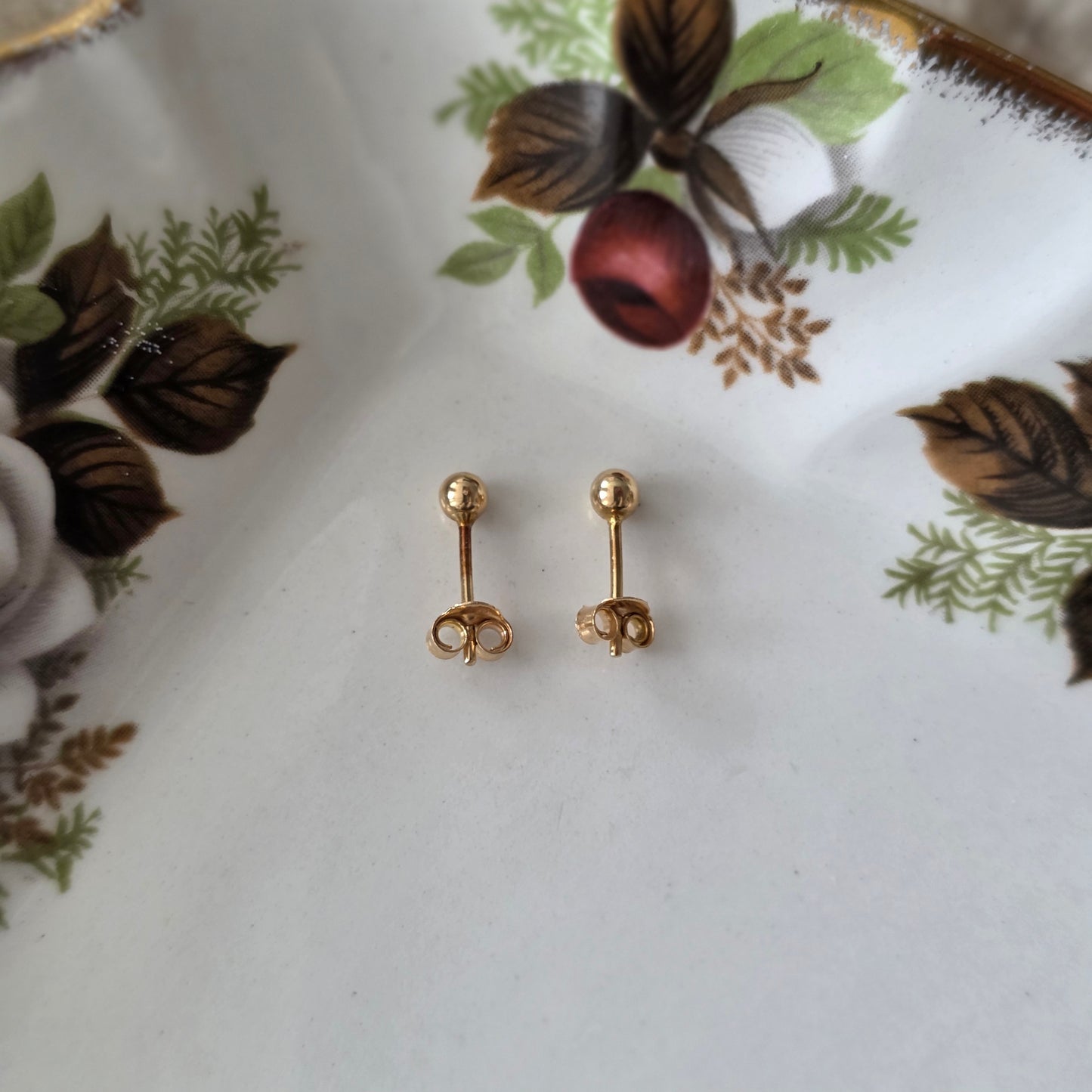 Vintage 18k gouden oorstekers dot
