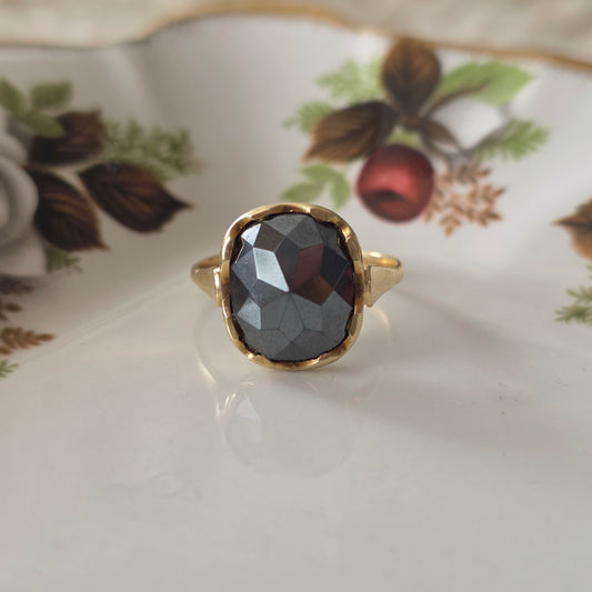 Vintage 14k gouden ring hematiet
