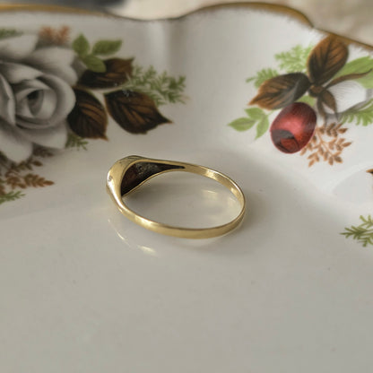 Vintage 14k gouden zegelring diamant
