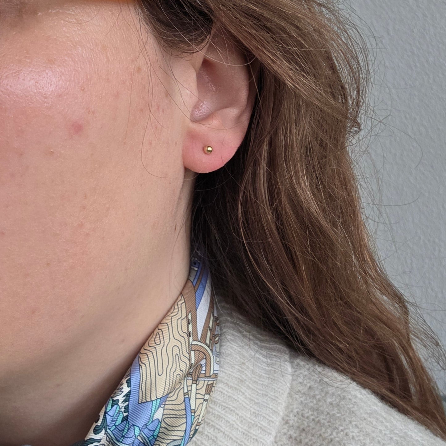 Vintage 18k gouden oorstekers dot