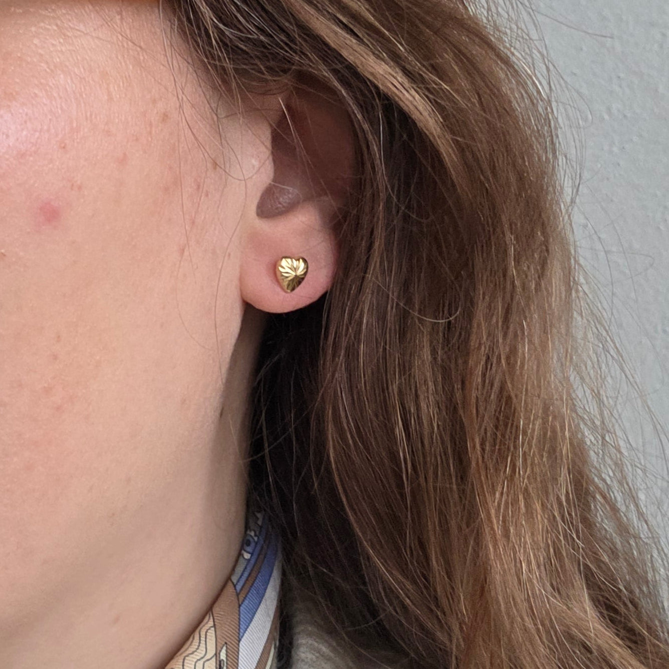 Vintage 18k gouden oorstekers sparkle hart