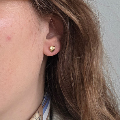 Vintage 18k gouden oorstekers sparkle hart
