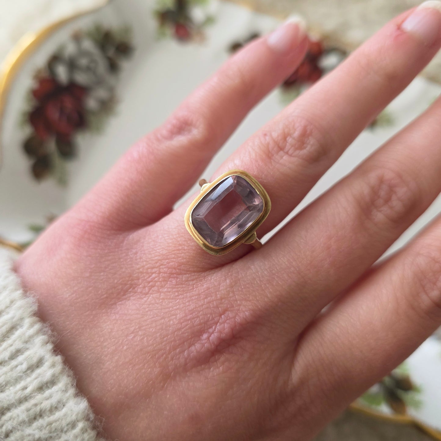 Vintage 14k gouden ring amethist