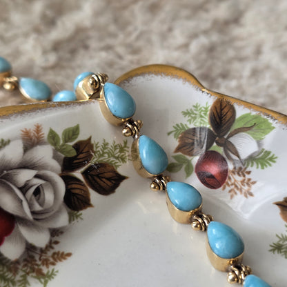 Vintage 14k gouden armband larimar