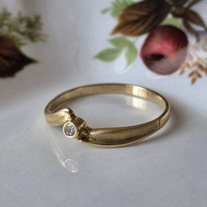 Vintage 14k gouden ring diamant 0.02ct