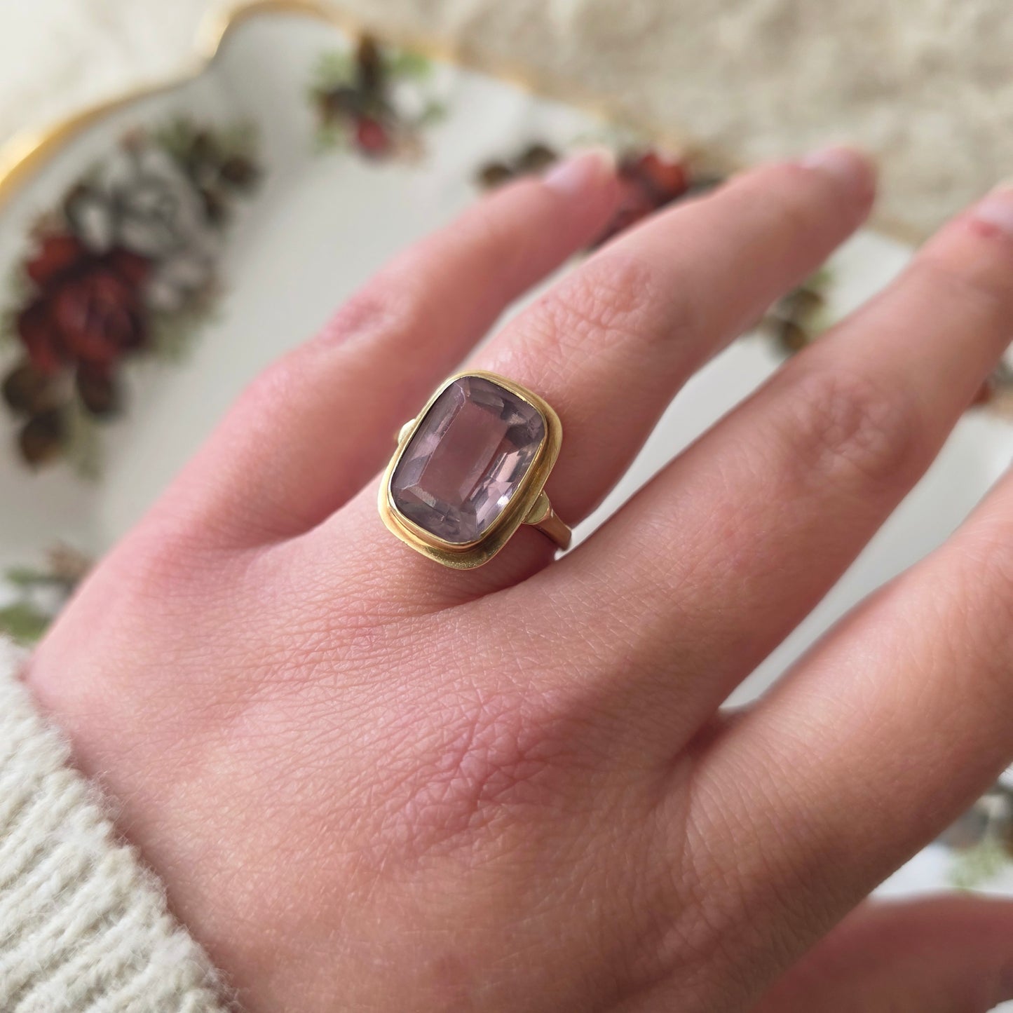 Vintage 14k gouden ring amethist