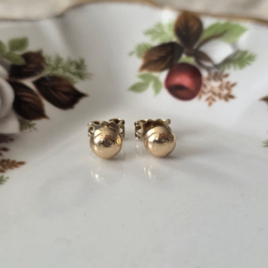 Vintage 14k gouden oorstekers dot