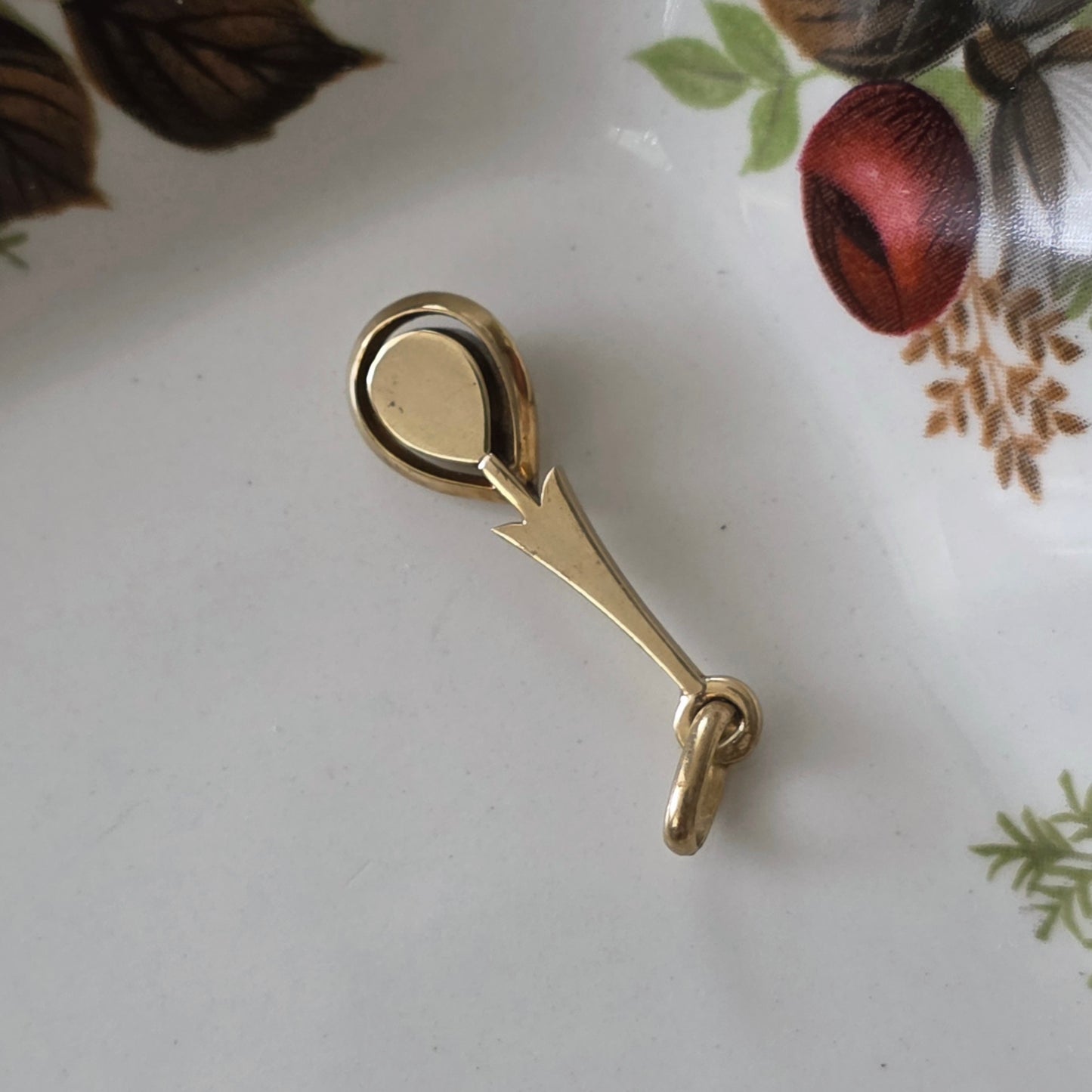 Antieke 14k gouden hanger peer roosdiamant