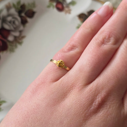 Vintage 18k ring met bloem
