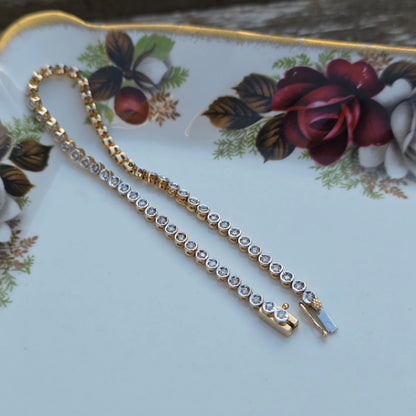 Vintage 14k wit gouden diamant tennisarmband