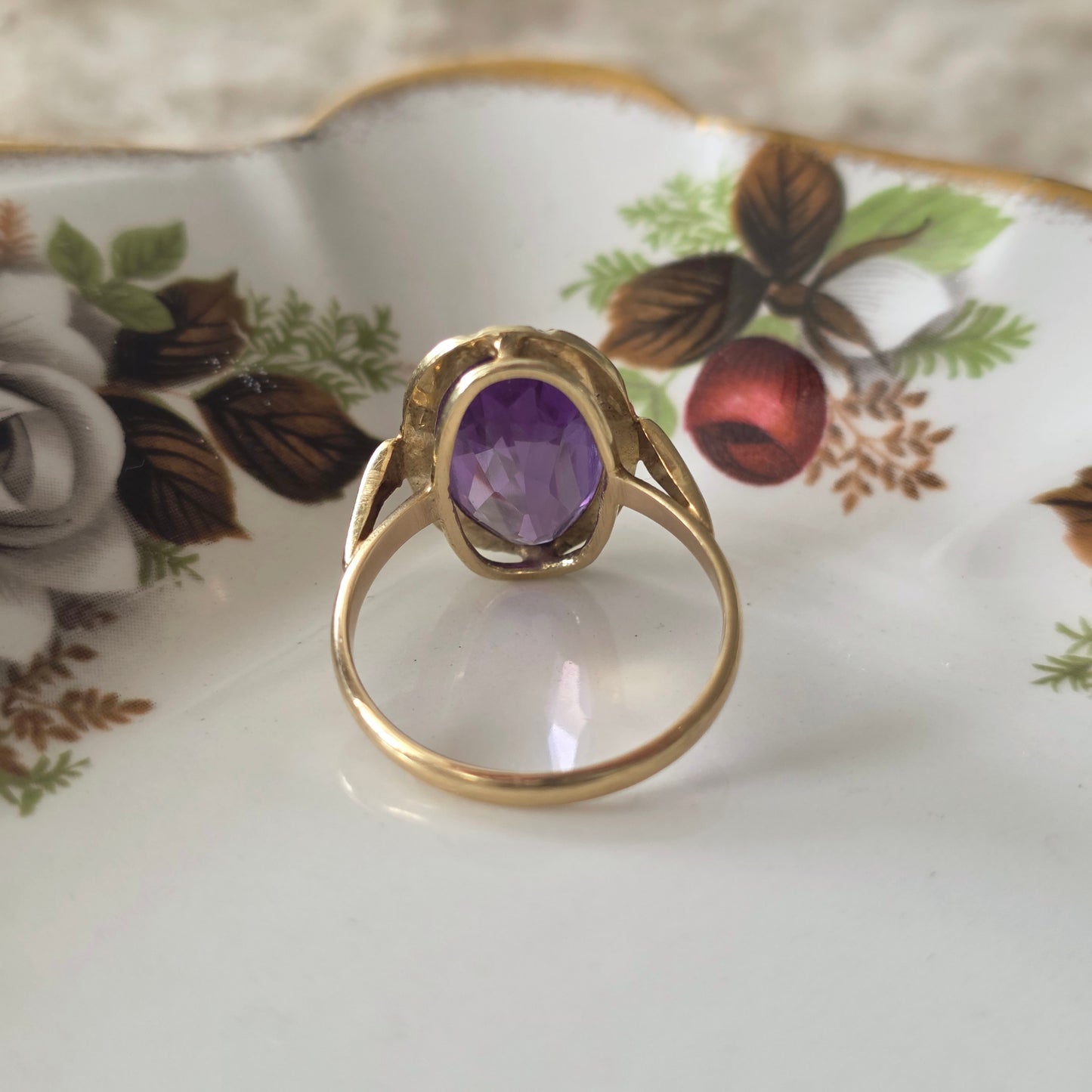 Vintage 14k gouden ring alexandriet