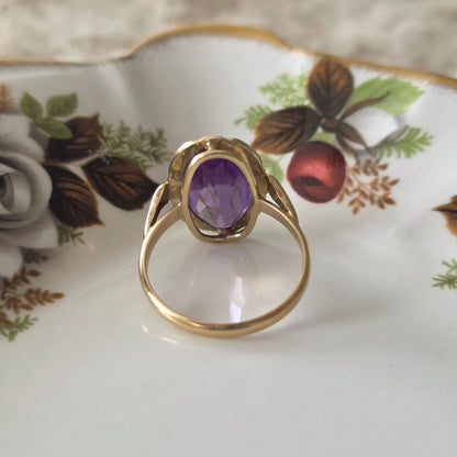 Vintage 14k gouden ring alexandriet