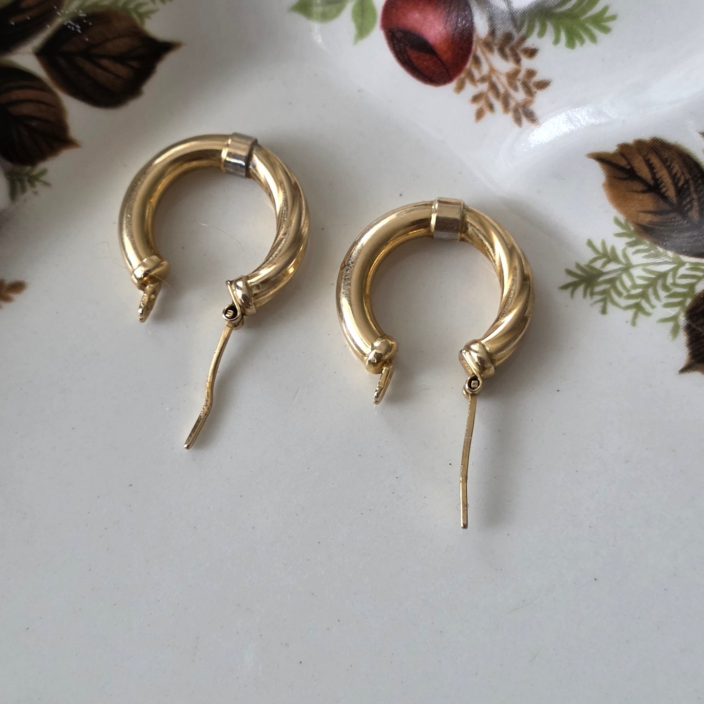 Vintage 14k gouden creolen swirl