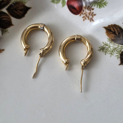 Vintage 14k gouden creolen swirl