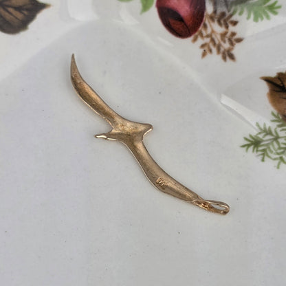 Vintage 14k gouden hanger vogel