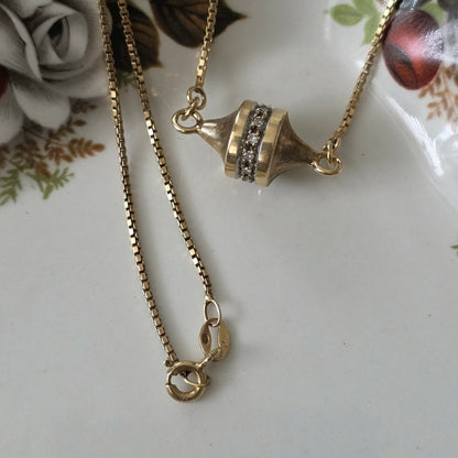 Vintage 14k gouden ketting met diamanten