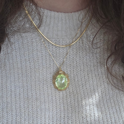 Vintage 14k gouden hanger groene spinel