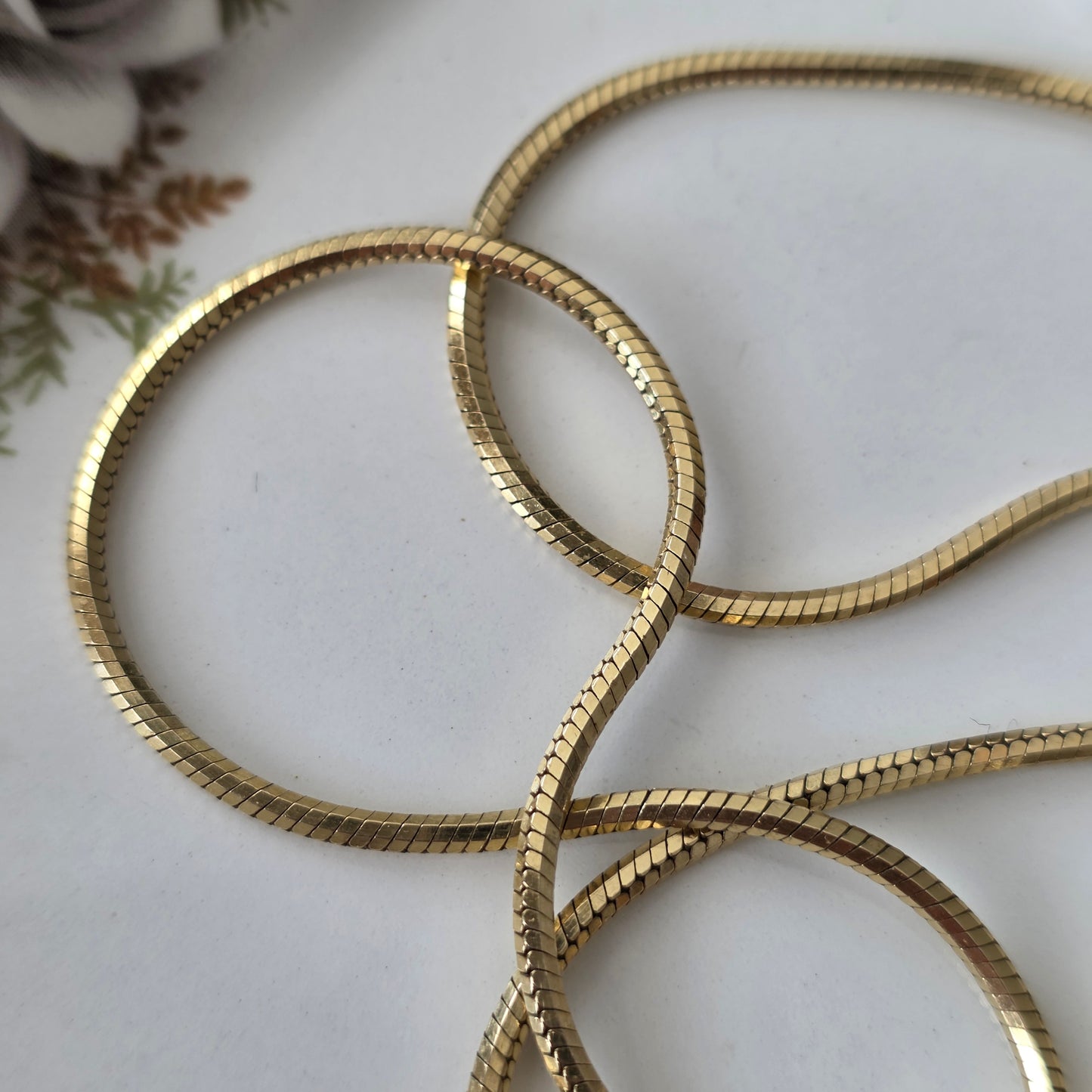 Vintage 14k gouden snake chain ketting