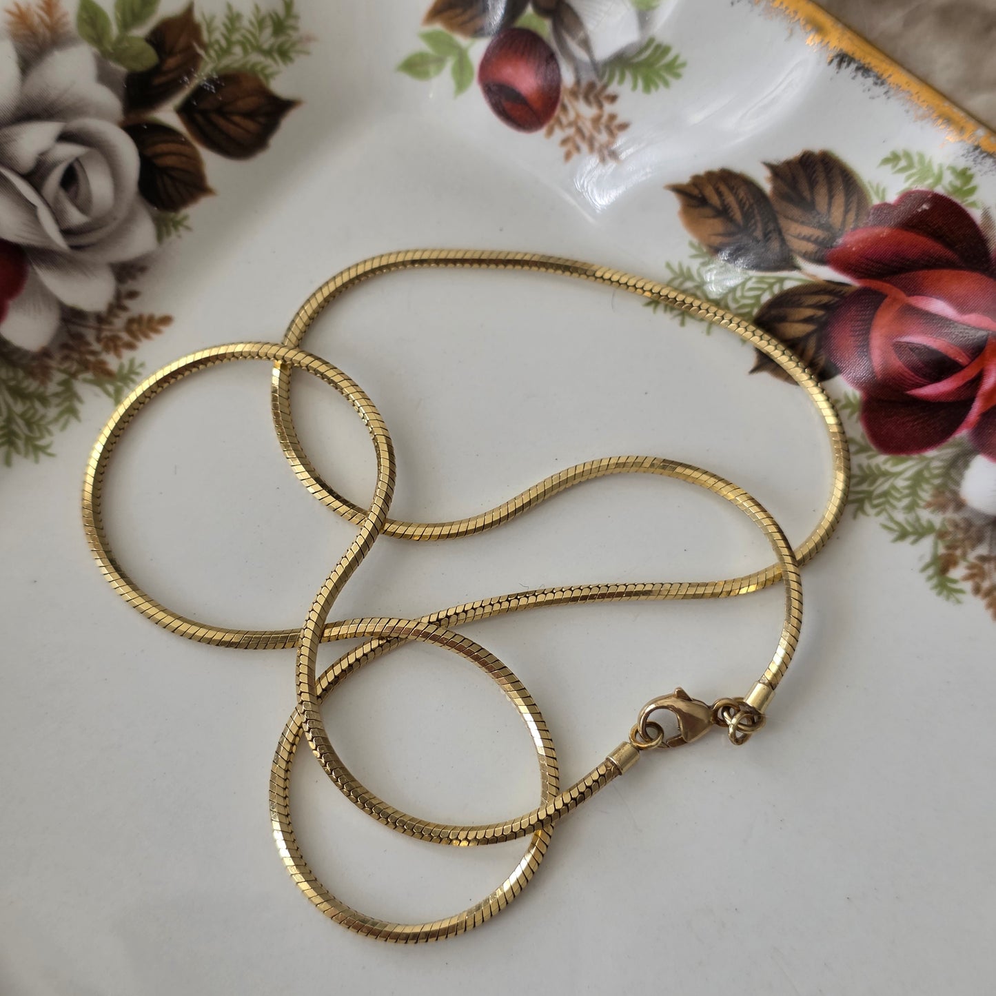 Vintage 14k gouden snake chain ketting