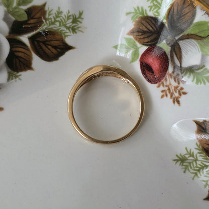 Vintage 14k gouden ring met diamantjes