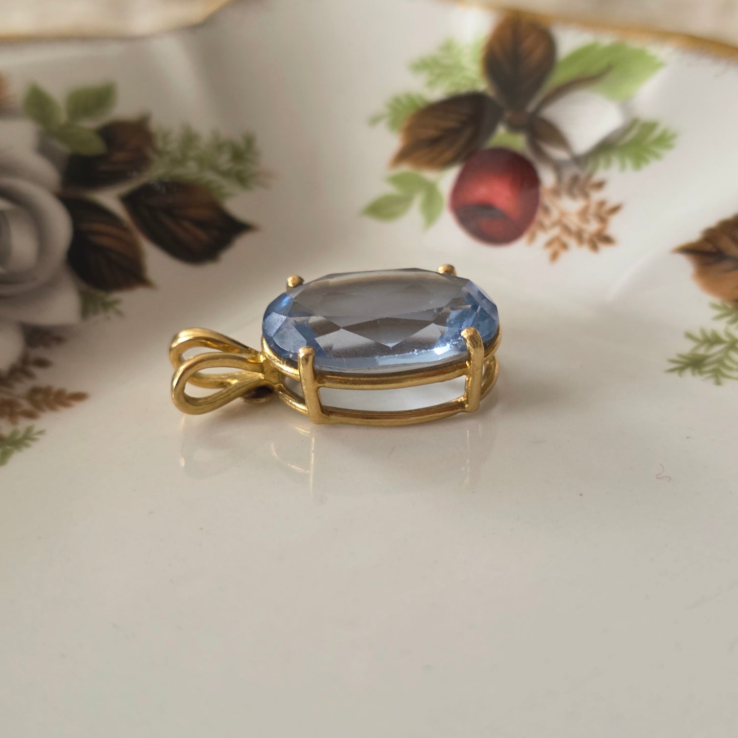 Vintage 18k gouden hanger topaas