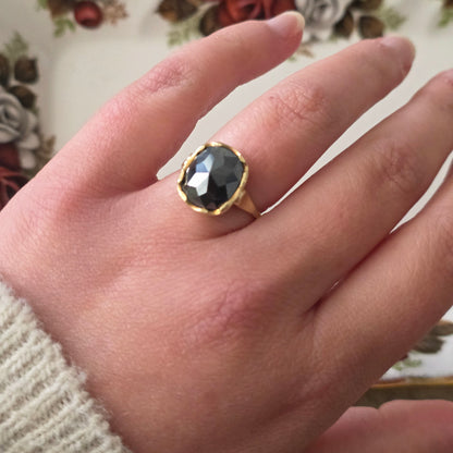 Vintage 14k gouden ring hematiet