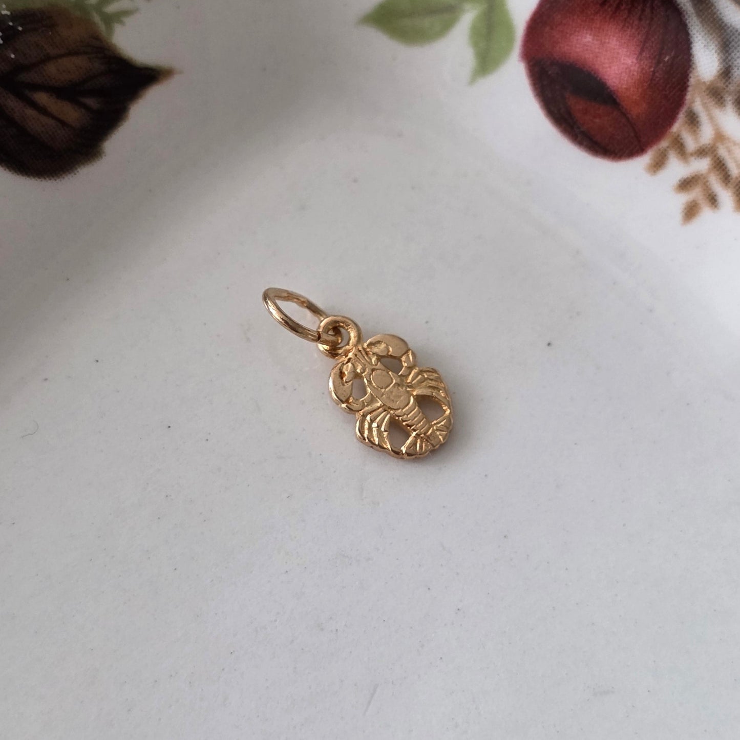 Vintage 18k gouden hanger kreeft