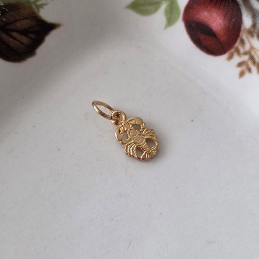 Vintage 18k gouden hanger kreeft