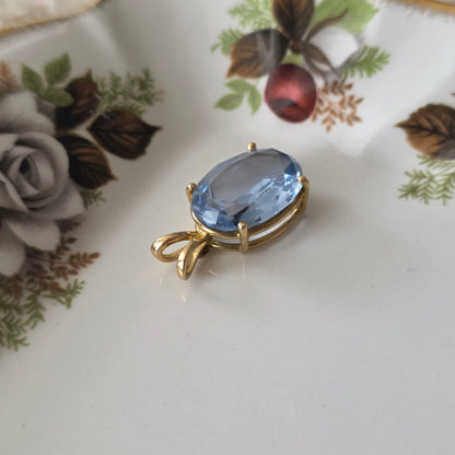 Vintage 18k gouden hanger topaas