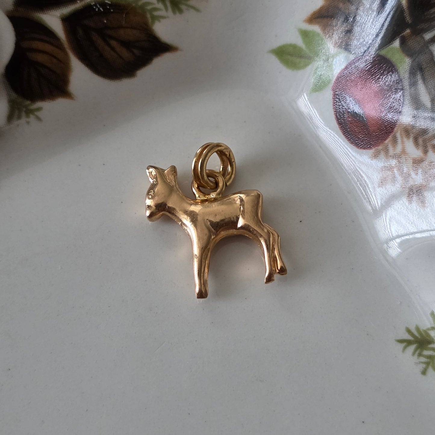 Vintage 18k gouden hanger hertje