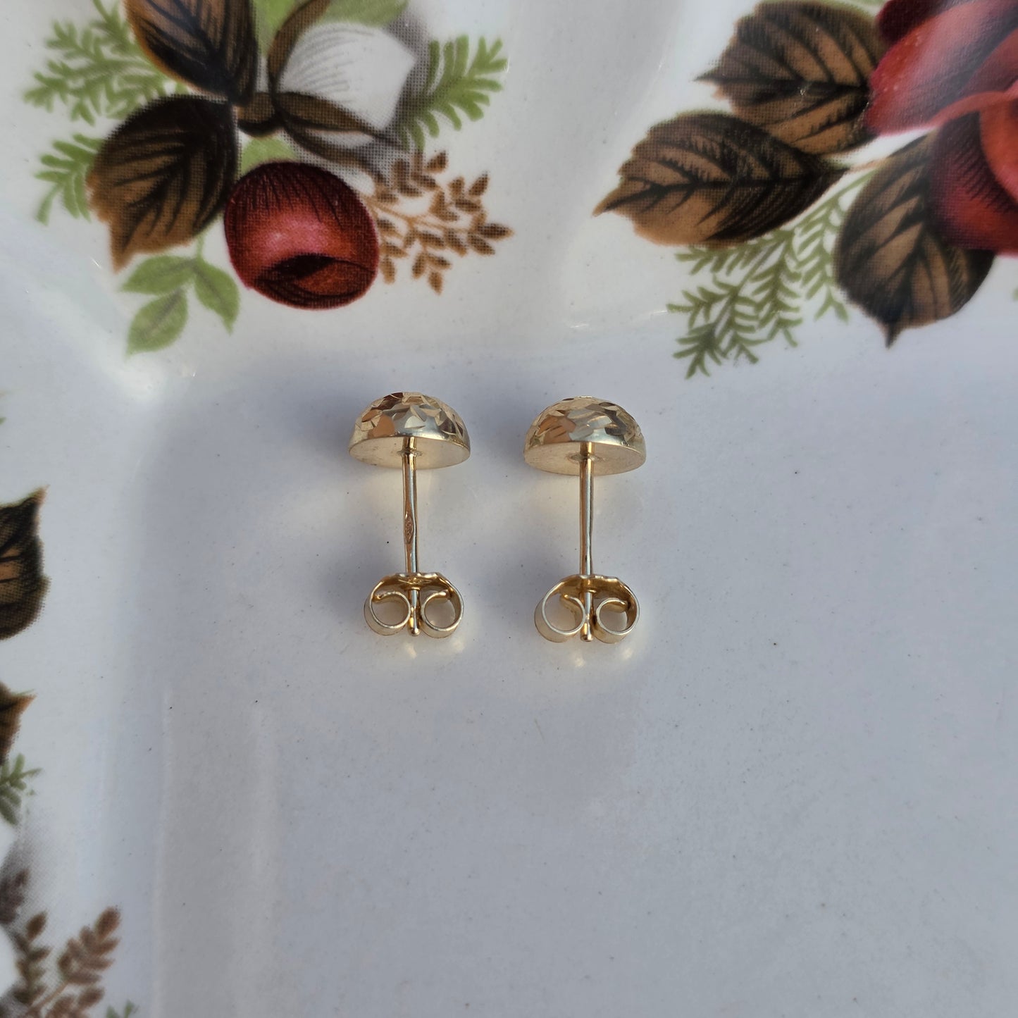 Vintage 14k gouden oorstekers big sparkle