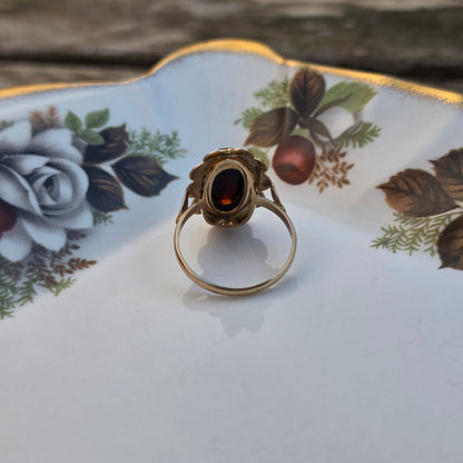 Vintage 14k gouden ring granaat