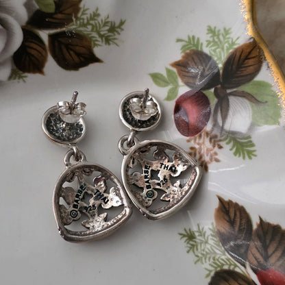 Barse Zilver Oorstekers Scroll Klok