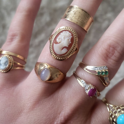 Vintage 18k ring met bloem