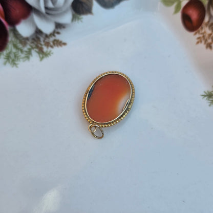 Vintage 14k gouden hanger camee