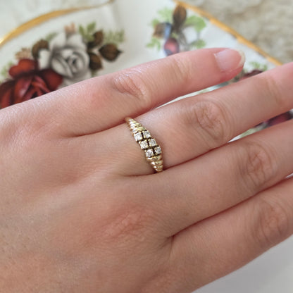 Vintage 14k gouden ring diamant 0.21ct