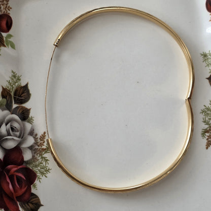 Vintage 18k gouden bangle armband met gravures
