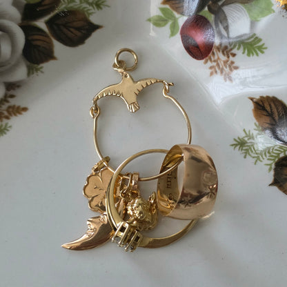 Vintage 18k gouden hanger klavertje vier