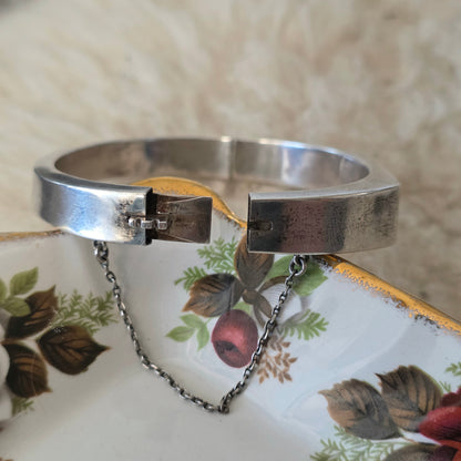 Vintage zilveren bangle gravure