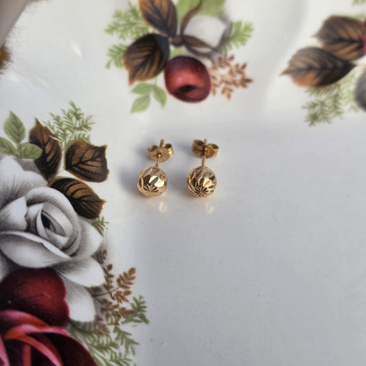Vintage 14k gouden oorstekers sparkle