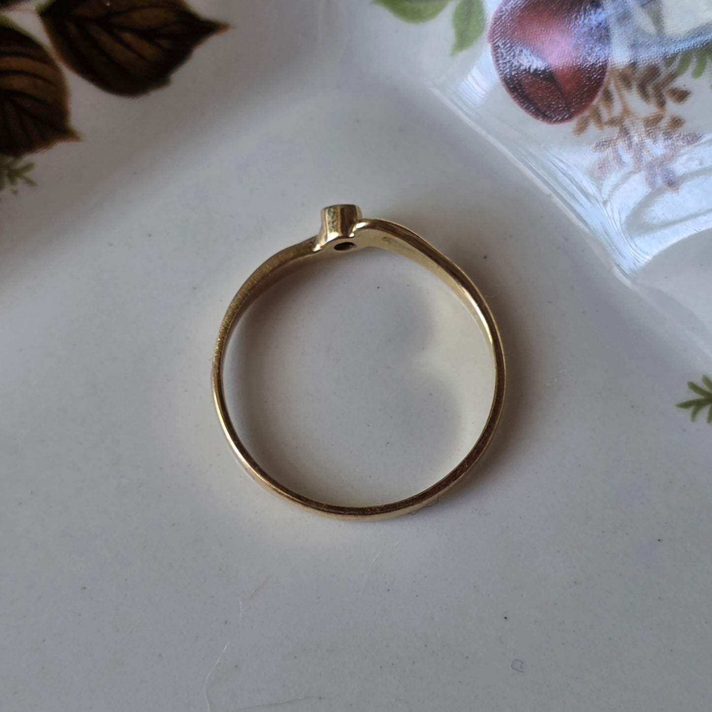 Vintage 14k gouden ring diamant 0.02ct
